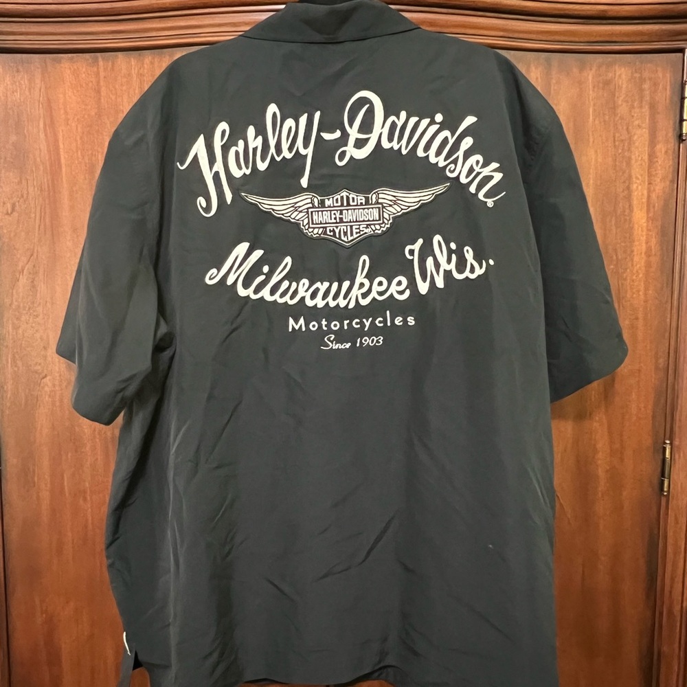 Harley-Davidson Black Casual Button Down Shirt